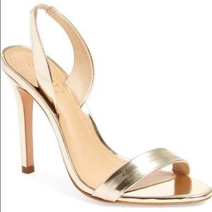 SCHUTZ Luriane Sandal Platina Gold Leather